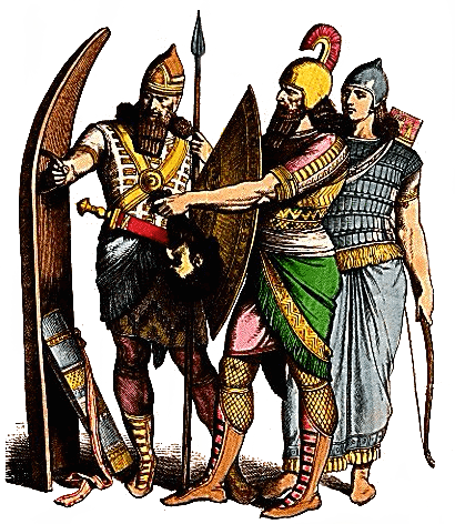Assyria - Assyrian Soldiers and Archer (Plate 3b)
