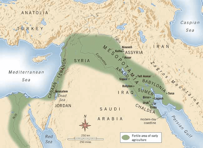 Mesopotamian Civilizations - Fertile Crescent Map