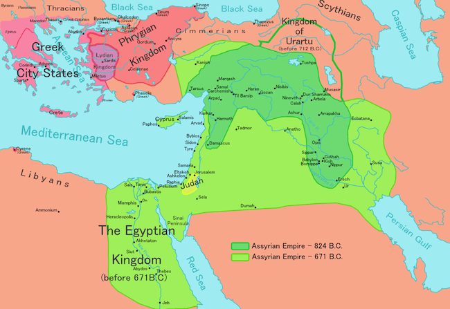 Assyria - Assyrian Territories Map